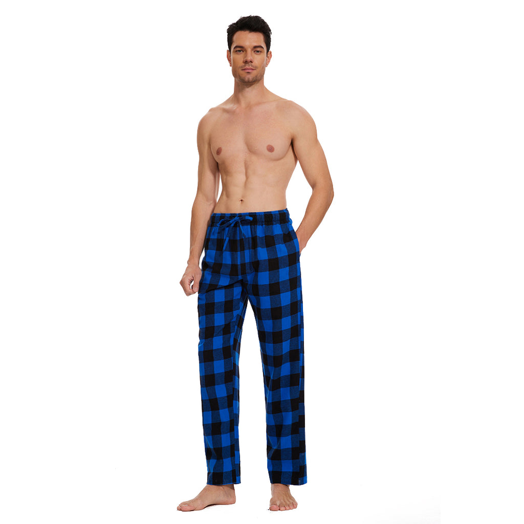 Lavenderi Men’s Soft Woven Cotton Flannel Pajama Pants, Long Pajama Bottoms with Drawstring and Pockets