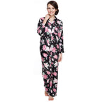 Lavenderi Women's Long Sleeve Premium Satin Pajama Set