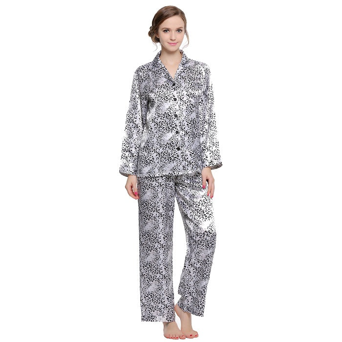 Lavenderi Women's Long Sleeve Premium Satin Pajama Set