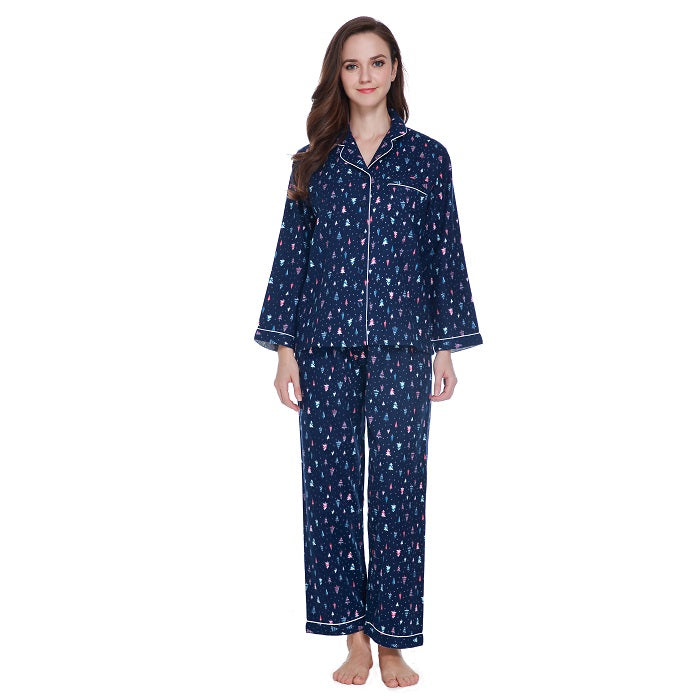 Lavenderi Women's 100% Cotton Long Sleeve Pajama Set, Pajamas for Women