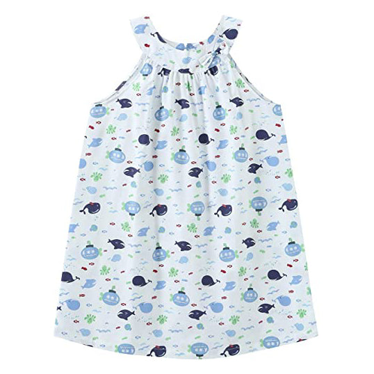 Toddle Kids Girls 100% Cotton Sleeveless Nightgown, Nightdress for Girls (Size 2 Toddler-14 Years)