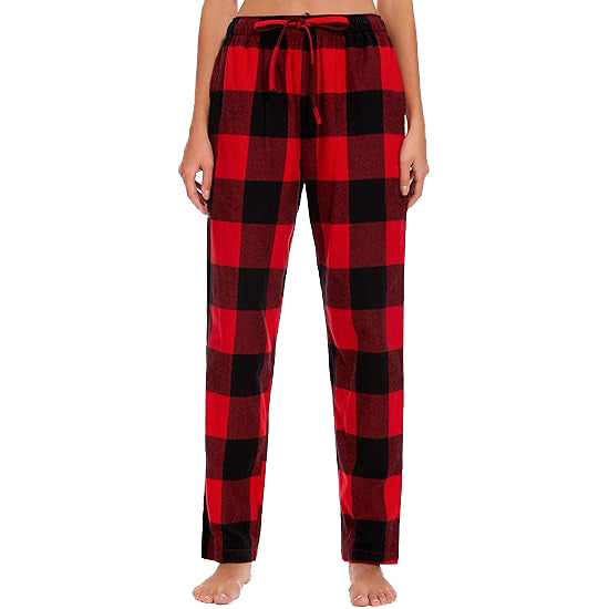 Lavenderi Women’s Soft Woven Cotton Flannel Pajama Pants, Long Pajama Bottoms with Drawstring and Pockets