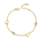 Lavenderi Mouse Bracelet Cubic Zirconia Adjustable Chain Hand Wrist Bracelets Cute Jewelry Gifts for Women