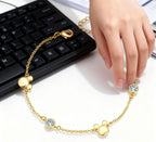 Lavenderi Mouse Bracelet Cubic Zirconia Adjustable Chain Hand Wrist Bracelets Cute Jewelry Gifts for Women