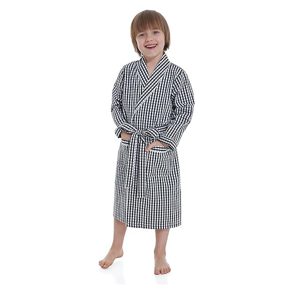Toddle Kids Girls Boys 100% Cotton Kimono Lounge Bathrobe Robe, Kids Loungewear for Spa (Size 2 Toddler-14 Years)