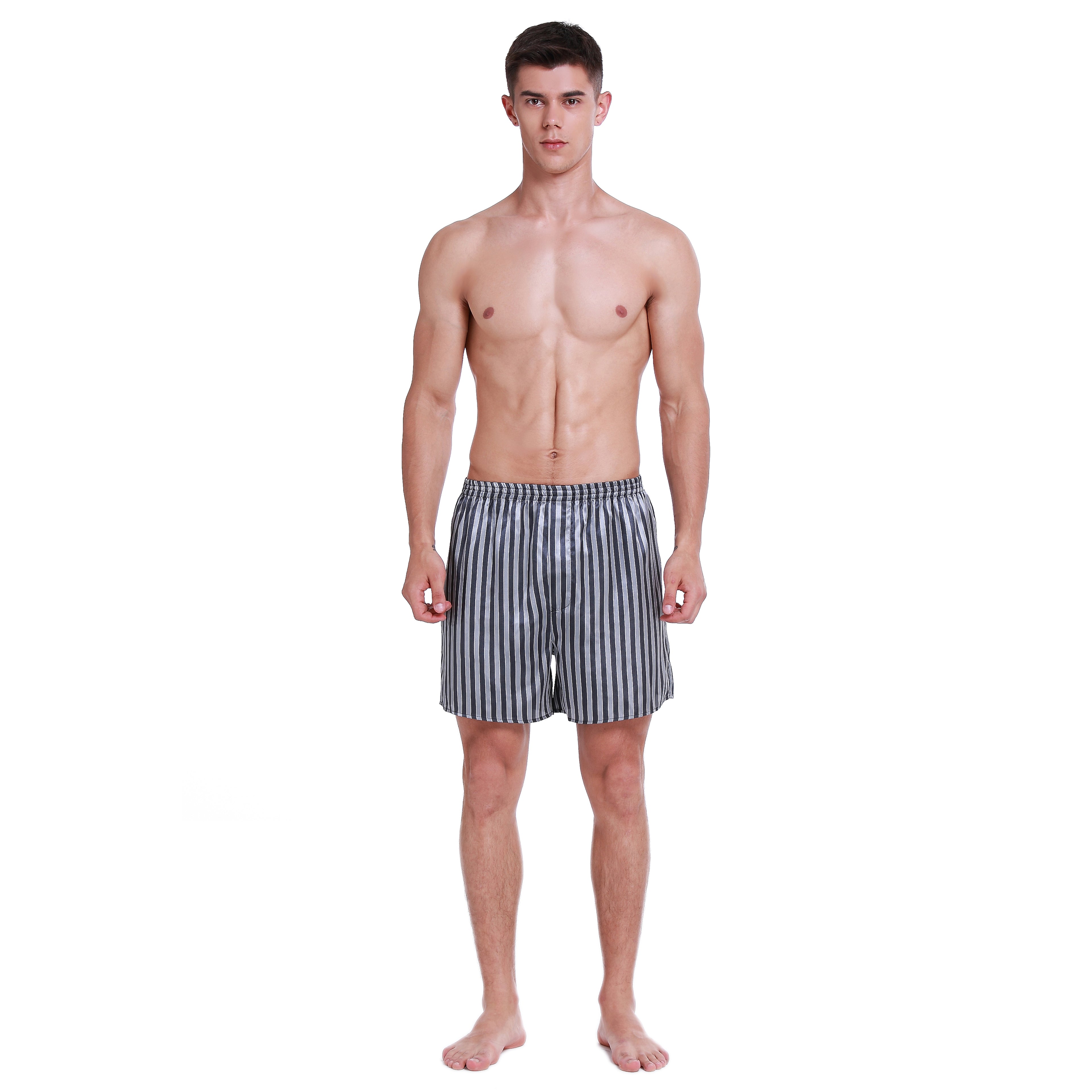 Lavenderi Men's Silky Satin Boxer Shorts, Pajama Shorts