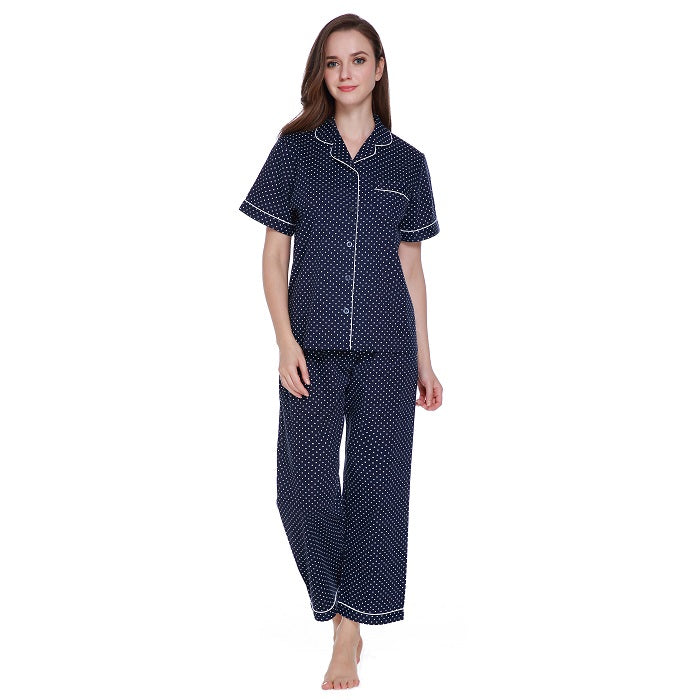 Lavenderi Women's 100% Cotton short Sleeve Pajama Set, Pajamas for Women
