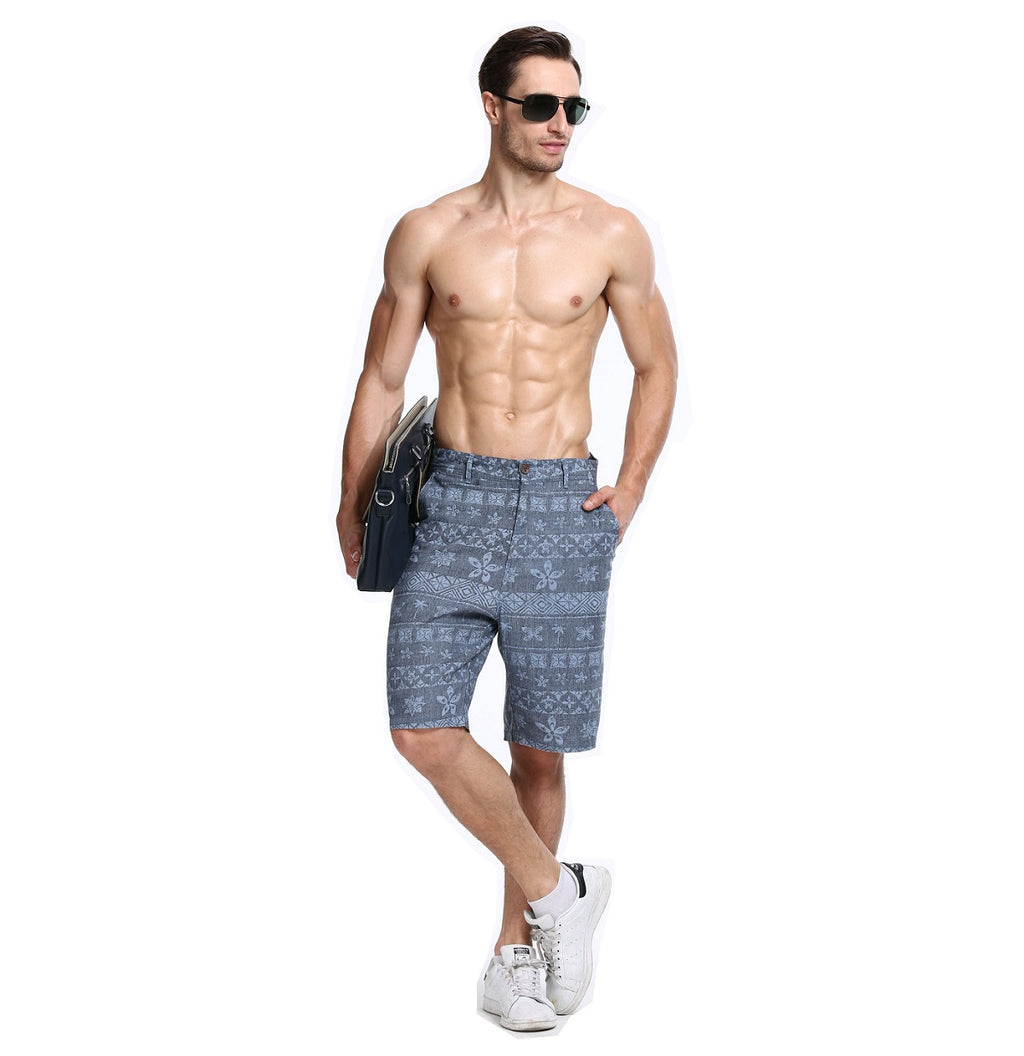 Lavenderi Men's Linen Classic Relaxed Fit Short with Pocket