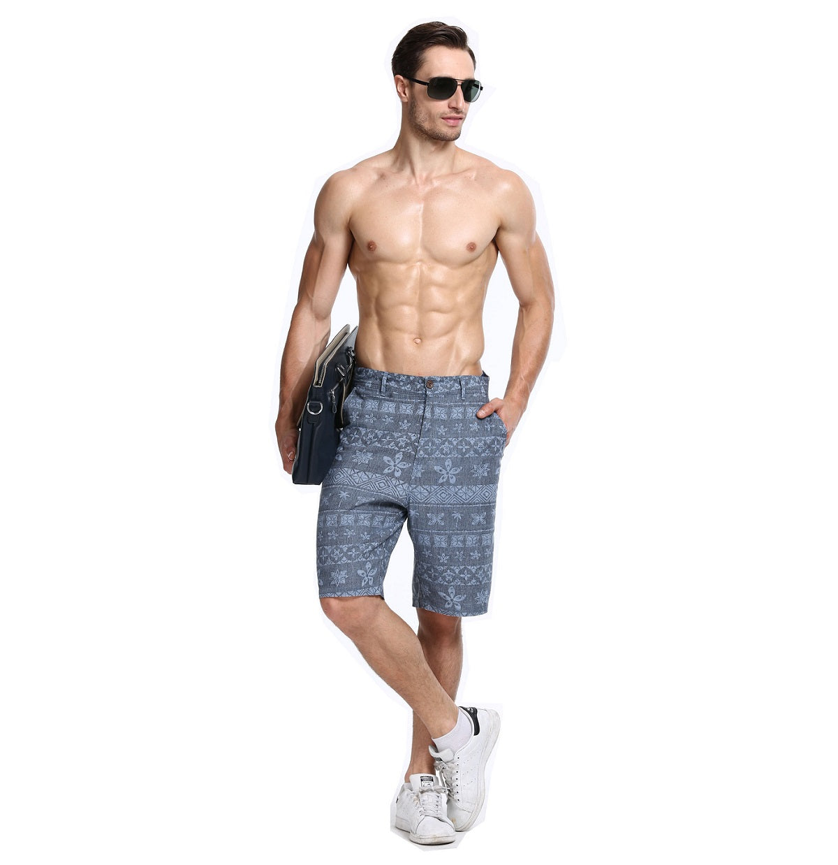 Lavenderi Men's Linen Classic Relaxed Fit Short with Pocket