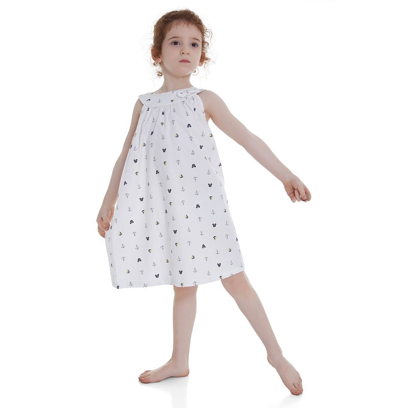 Toddle Kids Girls 100% Cotton Sleeveless Nightgown, Nightdress for Girls (Size 2 Toddler-14 Years)