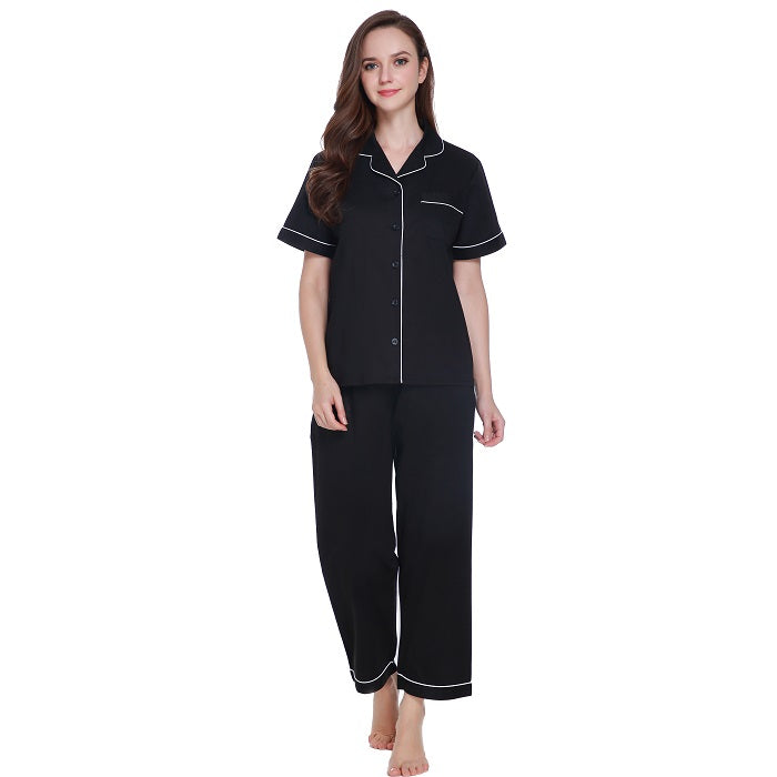 Lavenderi Women's 100% Cotton short Sleeve Pajama Set, Pajamas for Women