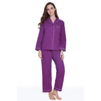 Lavenderi Women's 100% Cotton Long Sleeve Pajama Set, Pajamas for Women
