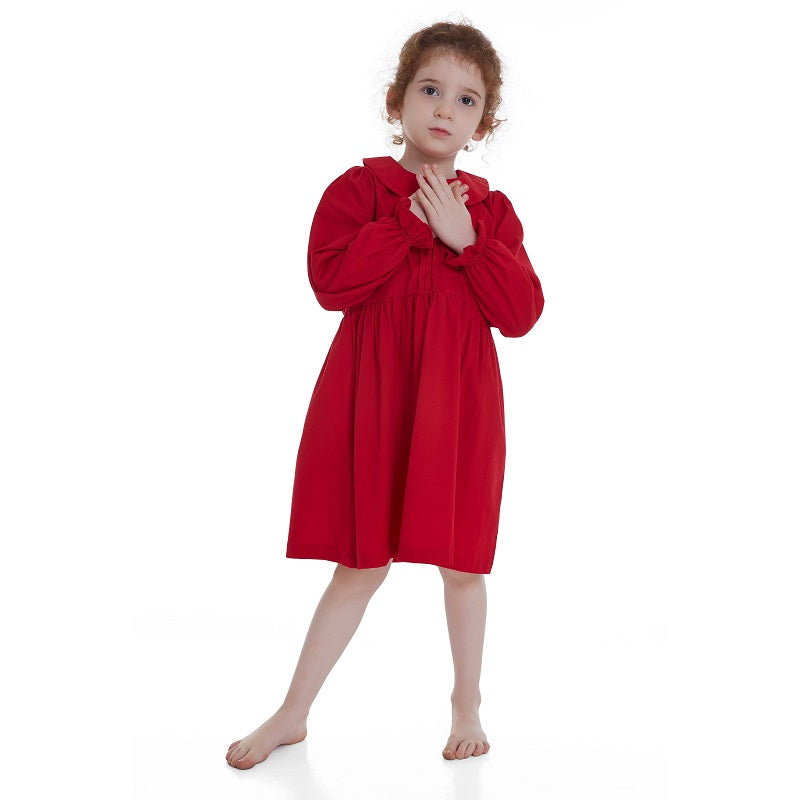 Toddle Kids Girls 100% Cotton Long Sleeve Nightgown, Nightdress for Girls (Size 2 Toddler-14 Years)